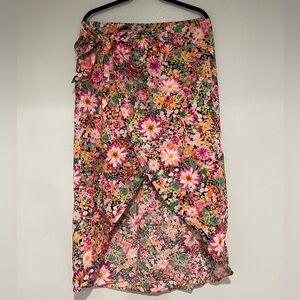 High low wrap floral skirt